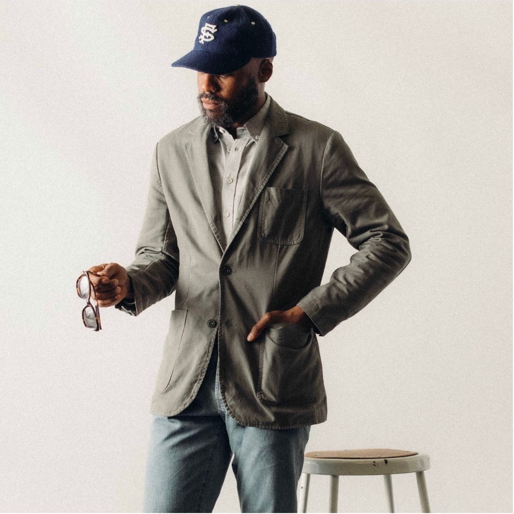 Taylor Stitch - The Foundation Sportcoat in Organic Smoked Olive Twill NWOT